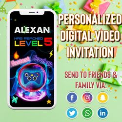 Video Game Birthday Invitation, Gaming Party Invitation, Video Game Invitation, Video Gamer digital party evite, Video G