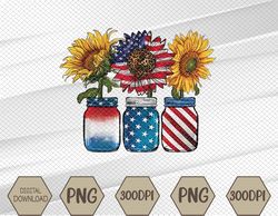 America Sunflower USA Flag Flower  For American 4th Of July Svg, Eps, Png, Dxf, Digital Download
