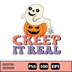 Creep It Real Png Svg Cut File, Spooky Season Svg Png, Vintage Halloween Ghost Svg Png, Funny Halloween Svg, Fall Season