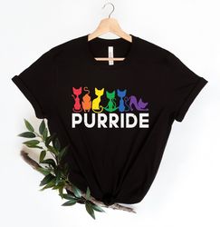 Purride Cat Shirt, LGBT Flag Shirt, Gay Pride Shirt, LGBTQ Shirt, Rainbow Pride Shirt, Cat Lover Gift, Rainbow Cat Shirt