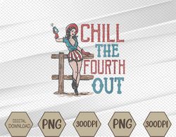 Chill The Fourth Out Retro Western Cowgirl 4th of July Svg, Eps, Png, Dxf, Digital Download