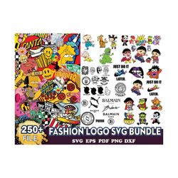 250 Fashion Logo Svg Bundle, Brand Logo Svg, Famous Brand Svg