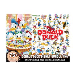 75 Files Donald Duck Bundle Png, Disney Png, Cartoon Png