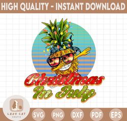 Pinepple Dabbing Noel En Juillet, Ananas Ete, Juillet Cadeau Numerique PNG,Christmas in July Dabbing Pineapple