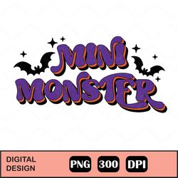 Mini Monster Halloween Png Sublimation Digital Download