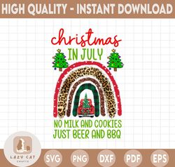 Christmas in July Png, Funny Summer Png, Beach Vacation Png, Rainbow Xmas In July Forget The Milk Cookies Santa Drink
