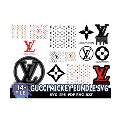 Gucci Mickey Bundle Svg, Disney Mickey Svg, Gucci Logo Svg, Brand Logo Svg