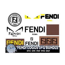 Fendi Logos Svg Bundle, Trending Svg, Fendi Svg, Fendi Roma Svg