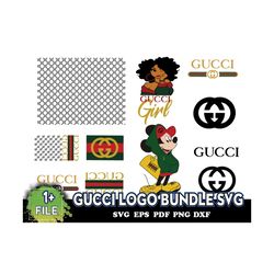 Gucci Logo Bundle Svg, Gucci Pattern Svg, Gucci Minnie Svg