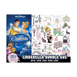 50 Files Cinderella Bundle Svg, Disney Svg, Cinderella Svg