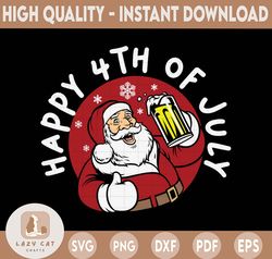 Christmas in July Svg, Happy 4th Of July Svg, Mid of Year Svg