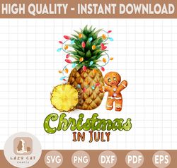 Pineapple Cookies Christmas In July PNG, Santa Beach Summer Vacation, Xmas In July Gift Digital
