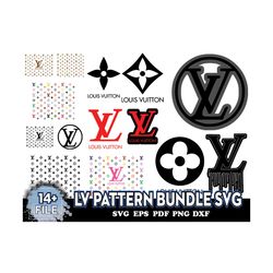 LV Pattern Bundle Svg, Pattern Logo Svg, Logos Svg, LV Logo Svg