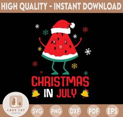 Christmas In July SVG, Watermelon July Christmas SVG, PNG, Digital Files