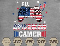 4th Of July boys kids men All American Gamer Flag Svg, Eps, Png, Dxf, Digital Download