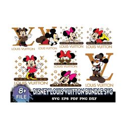 Disney Louis Vuitton Bundle Svg, Brand Svg, Mickey Mouse Svg
