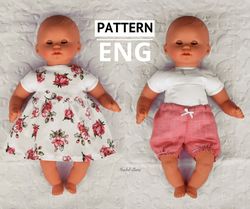 pdf pattern, doll clothes patterns, corolle doll baby calin, 12 inch doll clothes