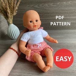 doll clothes pattern, 10-12 inch doll clothes, doll sewing patterns