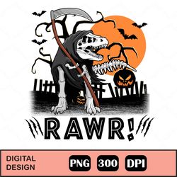 Rawr Dinosaur Skull Halloween Png Digital Download