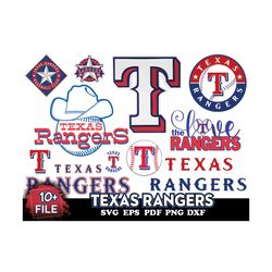 10 FILE Texas Rangers Svg Bundle