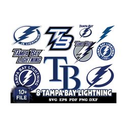 10 FILE Tampa Bay lightning Svg Bundle