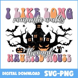 The House That Svg, Ghost Svg, Black Cat Svg, Bat Svg, Retro Halloween Svg, Halloween Svg, Png Digital File