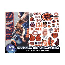 69 Designs Chicago Bears Football Svg Bundle, Nfl Logo Svg