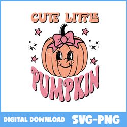 Cute Little Pumpkin Svg, Halloween Pumpkin Svg, Pumpkin Svg, Retro Halloween Svg, Halloween Svg, Png Digital File