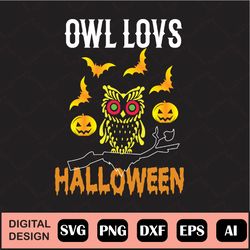 Halloween Owl Creepy Eps, Digital Download Cut File Halloween Svg, Scary Design Horror Png, File Ghost Witch Haunted Hou
