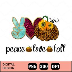 Peace Love Fall Halloween Sublimation Png, Peace Love Fall, Pumpkin Sublimation Png Design, Halloween Design, Pumpkin Pn