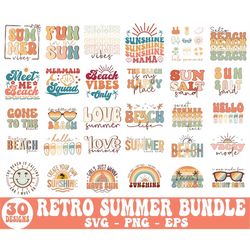 Retro Summer Bundle SVG png, Beach Svg, Trendy svg, Funny Beach Quotes Svg, Summer Cut Files, Groovy aesthetic svg, Svg