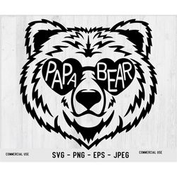Papa Bear Face svg png , Papa bear svg, Bear svg, Papa svg, Fathers Day svg, Bear Family ong, New Dad Gift, Baby Shower