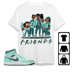 AJ 1 Mid Bleached Turquoise Unisex T-Shirt, Tee, Sweatshirt, Hoodie, Melanin Boys Friends, Shirt To Match Sneaker