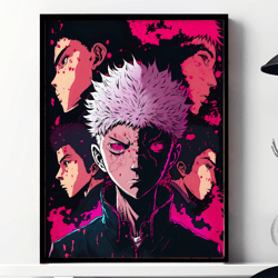 Jujutsu Kaisen Pop Art Wall Print Art, Anime Art, Printable Wall Art, Digital Art Download