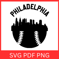 Philadelphia Baseball Skyline Svg | Skyline Svg | Baseball SVG | Baseball Shirt SVG |  Digital Download |  Cut File