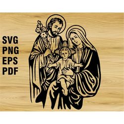 jesus mother mary and saint joseph cross svg png eps pdf jpg  orthodox christian baby jesus on the cross poster svg