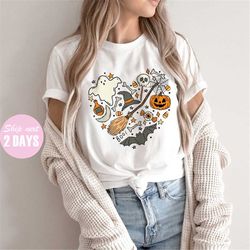 Halloween Doodles Shirt , Halloween Shirt, Cute Halloween Theme Shirt, Happy Halloween Shirt, Happy Halloween Heart Shir