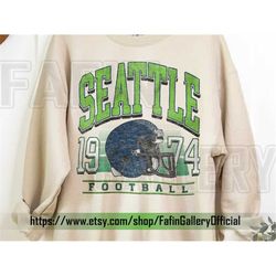 Seattle Football Sweatshirt | Vintage Style Seattle Football Crewneck | Football Sweatshirt | Seattle Sweatshirt | FG59