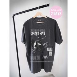 90s Vintage Black Suit Spidey Comfort Colors T-Shirt, Retro Superhero Shirt, Comic Book Shirt, Marvel Lover Gift, Spider