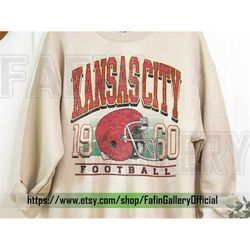 Kansas City Football Sweatshirt | Vintage Style Kansas City Football Crewneck | Football Sweatshirt | Kansas City Sweats