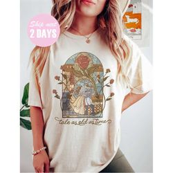 Vintage Tale as Old as Time Comfort Colors Shirt, Retro Beauty and the Beast T-Shirt, Disney Princess Shirt, Belle Princ