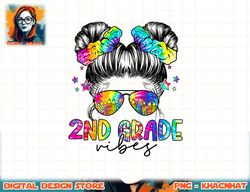 Kids 2nd Grade Vibes Messy Bun Girl - Second Grade Back To School png, sublimation copy