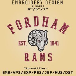 Fordham Rams embroidery design, NCAA Logo Embroidery Files, NCAA Rams, Machine Embroidery Pattern