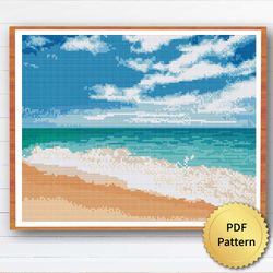 Sea Ocean Beach Cross Stitch Pattern