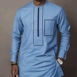 Mens Blue kaftan men shirt and down | traditional kaftan wear|dashiki wear|Free DHL shipping