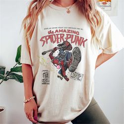 Retro Spider-Punk Comfort Shirt, Spider-Punk Shirt, Spiderman Comic Shirt, Spiderman 2023 Shirt, Spider-Man Across the S