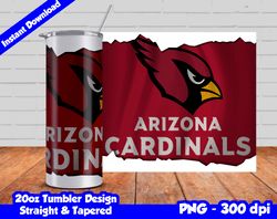 Cardinals Tumbler Wrap Design PNG, 20oz Skinny Tumbler Sublimation Template, Cardinals Tumbler Straight and Tapered