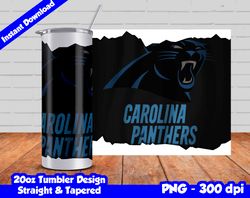 Panthers Tumbler Wrap Design PNG, 20oz Skinny Tumbler Sublimation Template, Panthers Tumbler Straight and Tapered Design