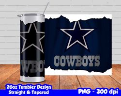 Cowboys Tumbler Wrap Design PNG, 20oz Skinny Tumbler Sublimation Template, Cowboys Tumbler Straight and Tapered Design,