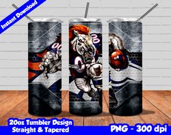 Broncos Tumbler Wrap Design PNG, 20oz Skinny Tumbler Sublimation Template, Broncos Tumbler Straight and Tapered Design,